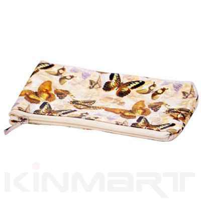 Butterfly Pattern Monogrammed Cosmetic Bag